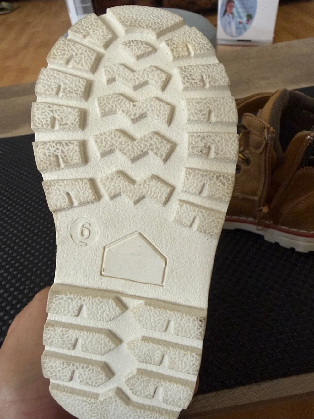 Kids Tan Lace-Up Ankle Boots